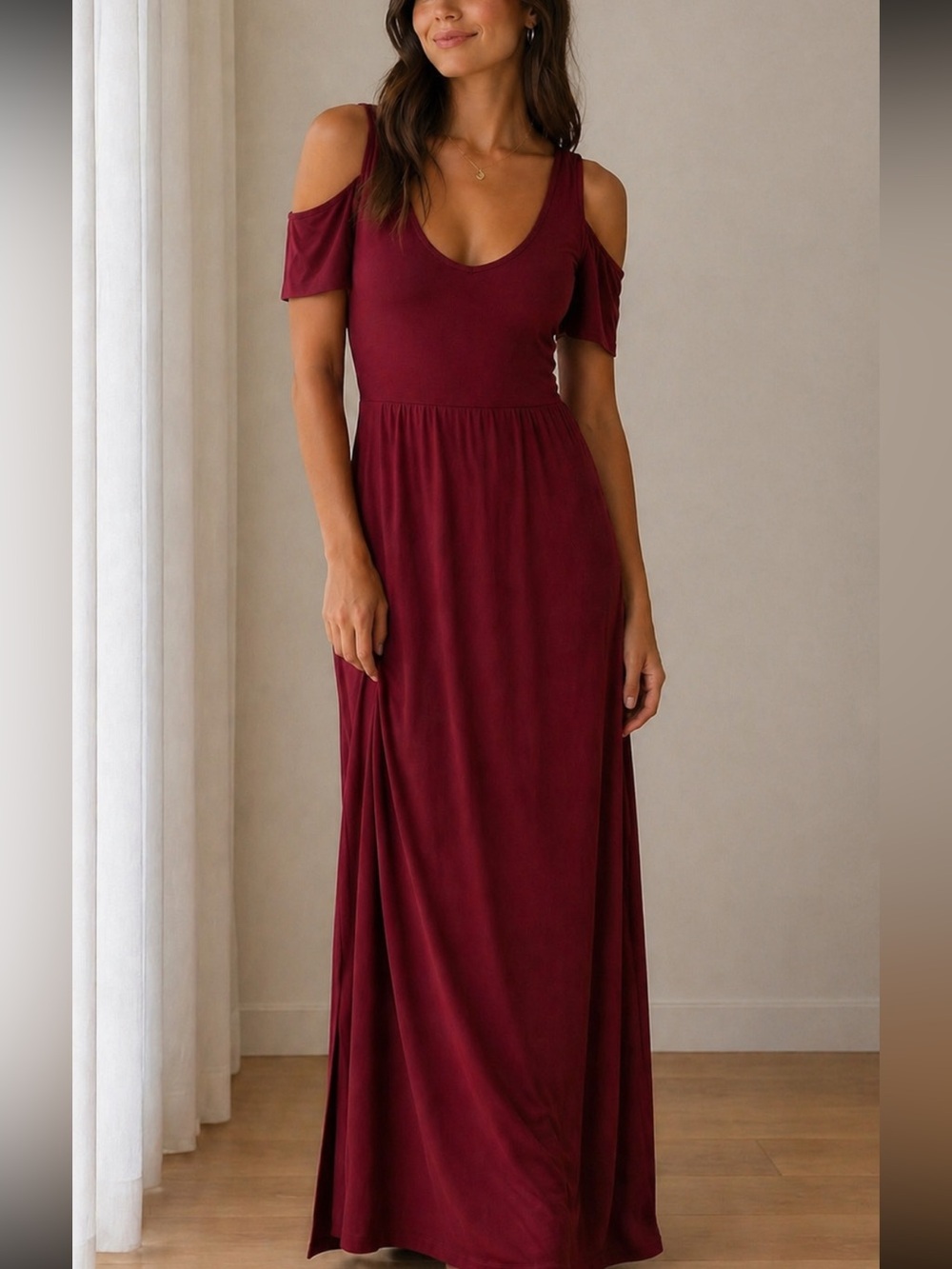 Loveappella Burgundy Maxi Dress